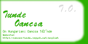 tunde oancsa business card